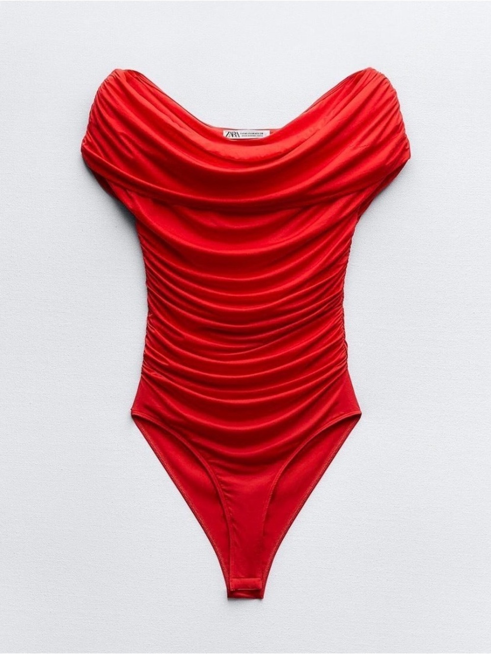 Zara red off the shoulder bodysuit size small